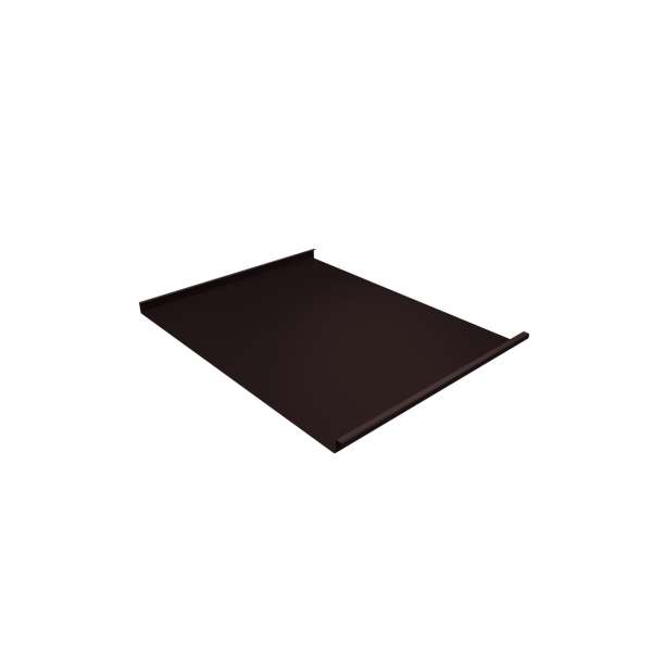 Фальц двойной стоячий 0,5 GreenCoat Pural BT, matt с пленкой на замках RR 887 шоколадно-коричневый (RAL 8017 шоколад) фото 1