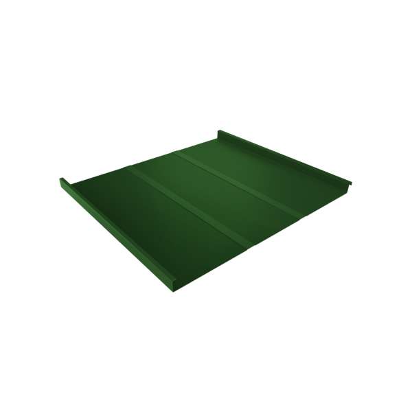 Фальц двойной стоячий Line 0,45 PE с пленкой на замках RAL 6002 лиственно-зеленый фото 1