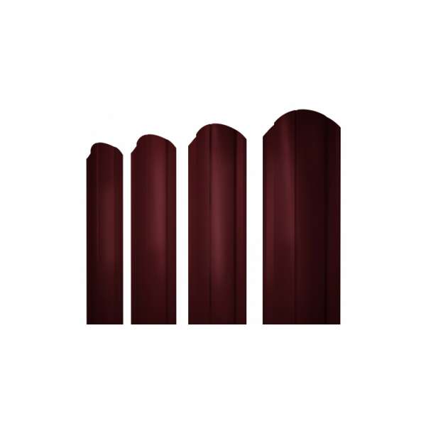 Штакетник Круглый фигурный 0,45 PE-Double RAL 3005 красное вино (1,5м) фото 1