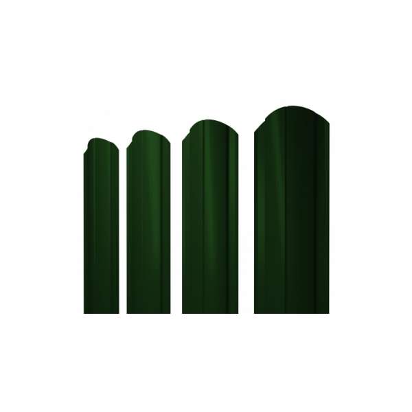 Штакетник Круглый фигурный 0,45 PE-Double RAL 6005 зеленый мох (2,0м) фото 1