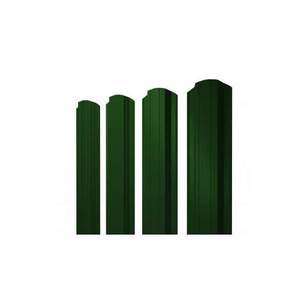 Штакетник Прямоугольный фигурный 0,45 PE-Doube RAL 6005 зеленый мох (1,5м) фото 1