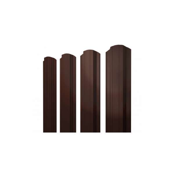 Штакетник Прямоугольный фигурный 0,45 PE-Doube RAL 8017 шоколад (1,5м) фото 1
