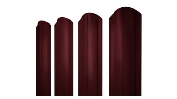 Штакетник Круглый фигурный 0,45 PE-Double RAL 3005 красное вино (1,8м)