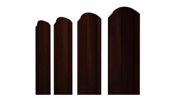 Штакетник Круглый фигурный 0,5 Velur20 RR 32 темно-коричневый (1,8м)