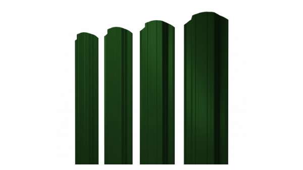 Штакетник Прямоугольный фигурный 0,45 PE-Doube RAL 6005 зеленый мох (1,5м)
